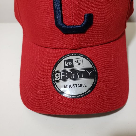 Cleveland Indians Guardians Hat Cap Strap Back Red New Era C Logo MLB Baseball - Picture 3 of 10